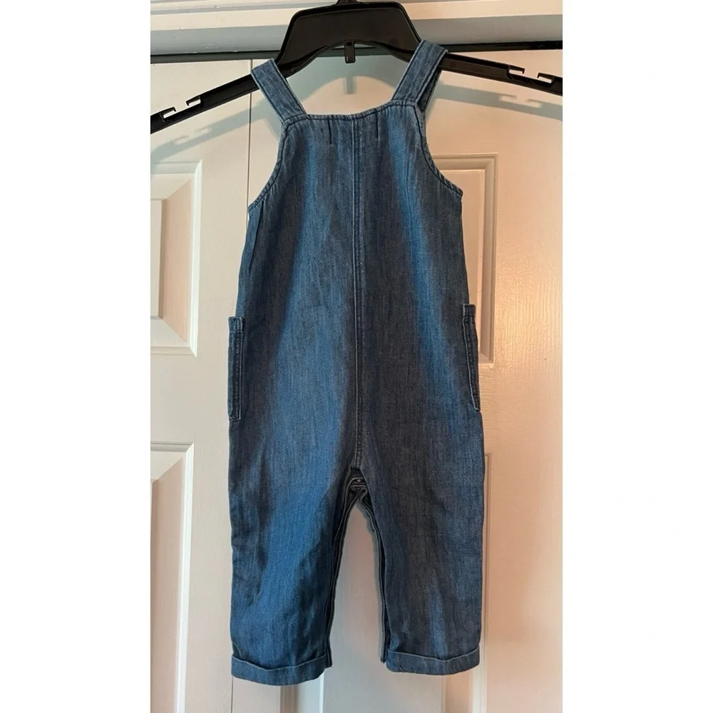 Old Navy Infant's Blue Denim Overalls GUC 12-18M #959